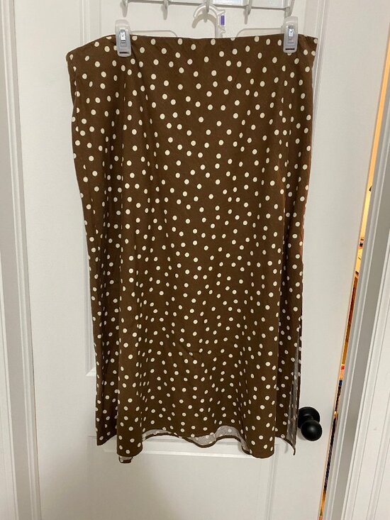 GAP Dresses & Skirts - Brown Polka Dot Linen Blend Gap Skirt XXL